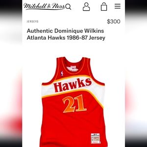 Authentic Hardwood Classics Dominique Wilkins #21 Atlanta Hawks 1986-87 Jersey
